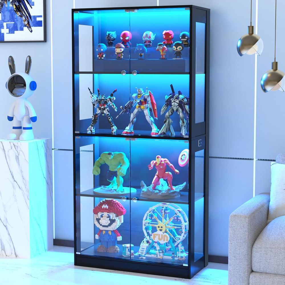 Lighting & Home Decor Studio - Szafka ekspozycyjna z szklanymi drzwiami, 4-poziomowa