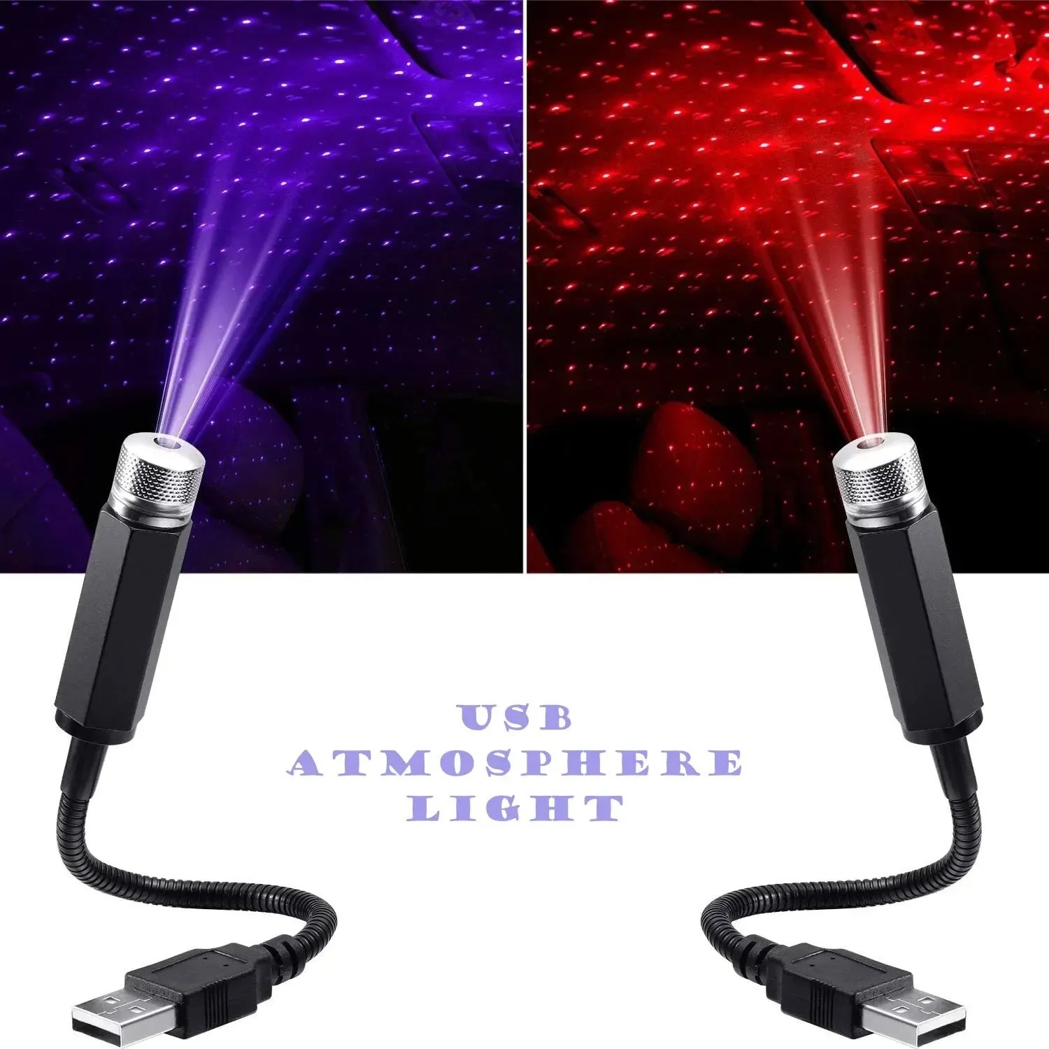 Star Projector Night - Projektor gwiazd USB do samochodu, nocna