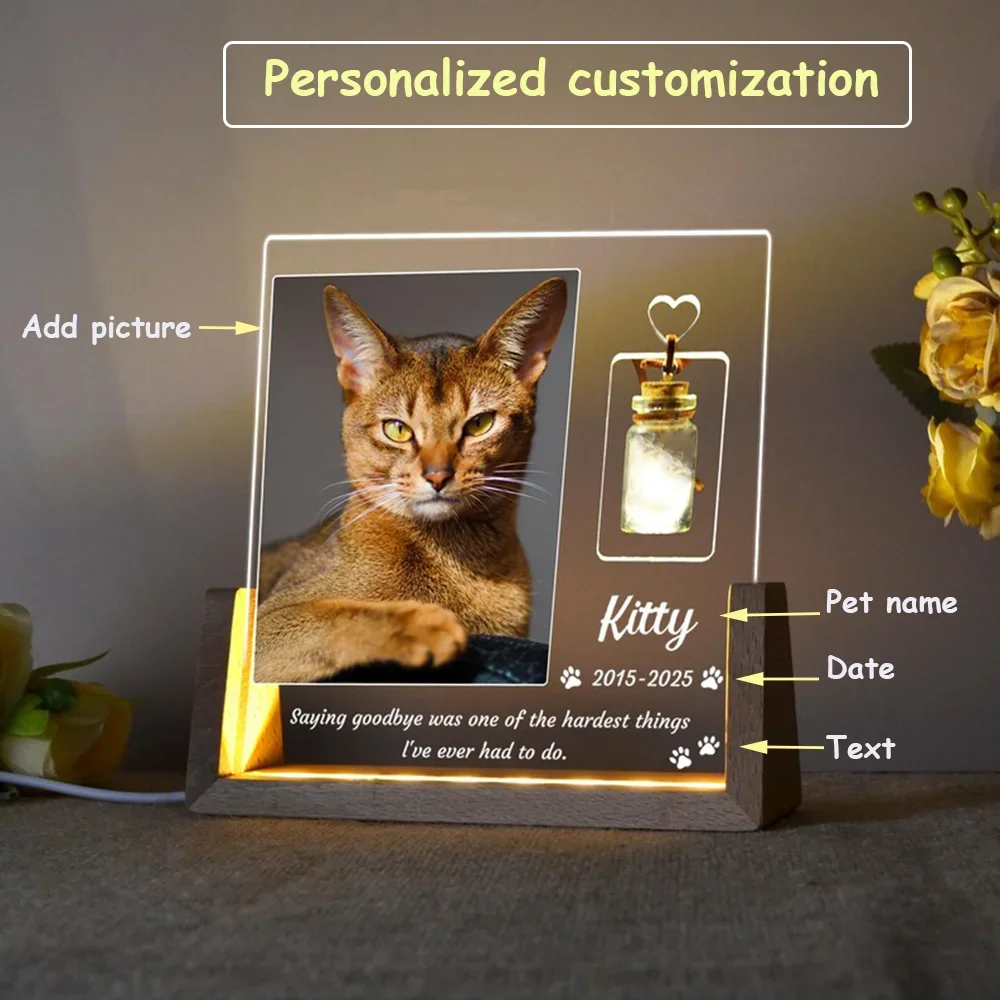 Lighting Decor Photos - Personalizowana lampka nocna z obrazkiem zwierzaka,