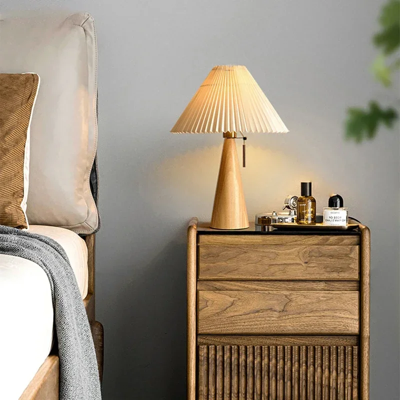 Decor Lighting Table Lamps - Retro Plisowana Lampa Stołowa Nordic z