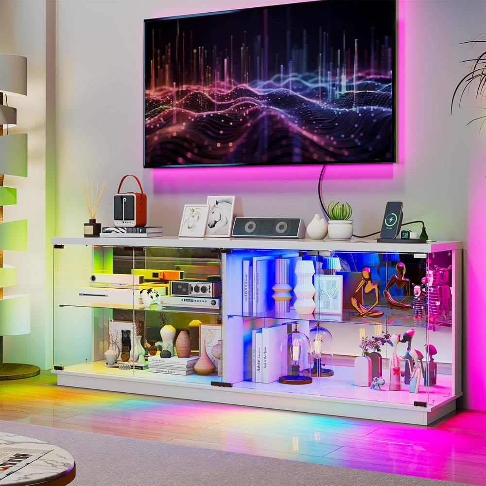 Lighting & Home Decor Studio - Szklane szafki RTV 71 cali ze