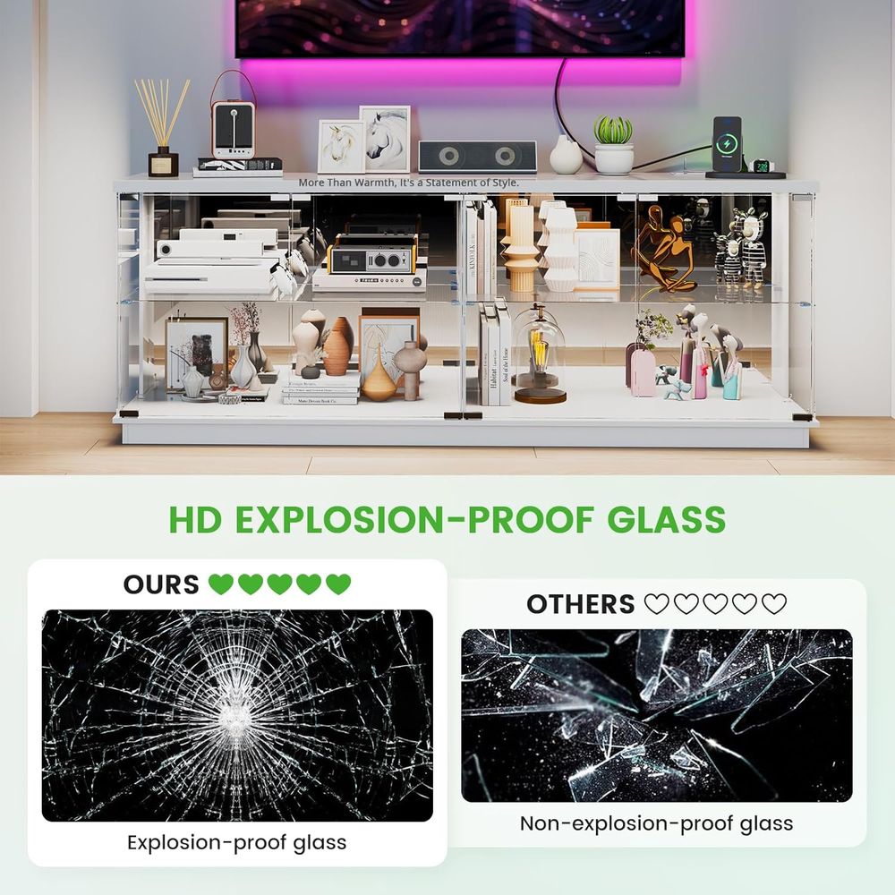 Szklane szafki RTV 71 cali ze  – Lighting & Home Decor Studio recenzja i cena