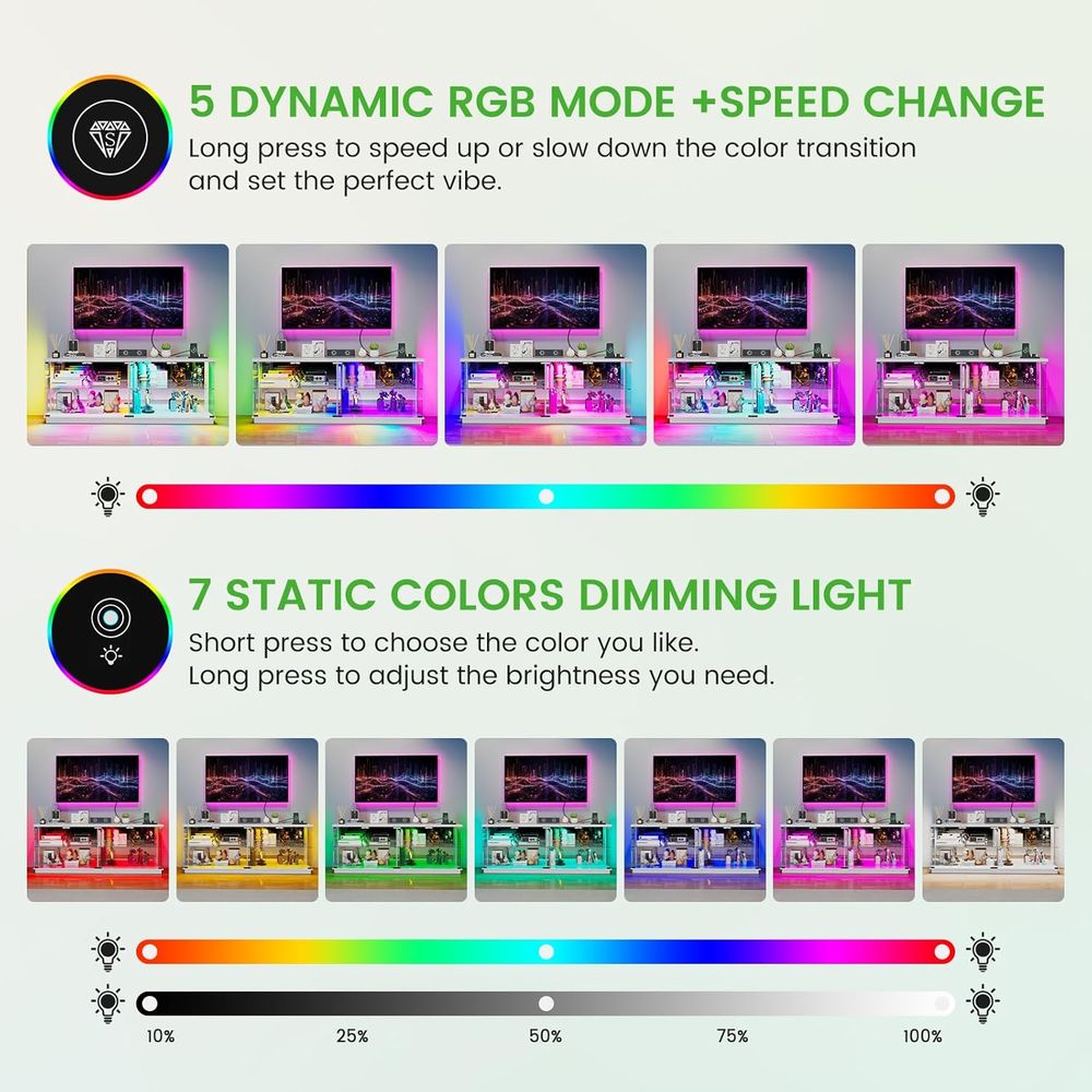 Szklane szafki RTV 71 cali ze  – Lighting & Home Decor Studio recenzja i cena